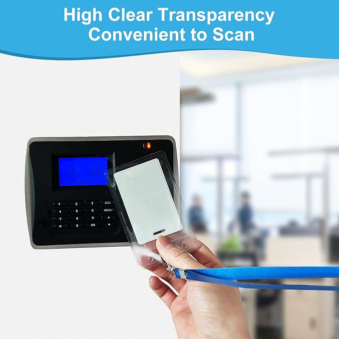 ABEYATH 1000 Pack Extra Thick ID Card Name Badge Holder Heavy Duty Waterproof Clear Plastic PVC Vertical Sleeve Pocket Resealable