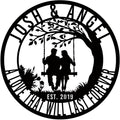 Efcustomgifts Personalized 50th Anniversary Metal Signs for Couple, 12x18 inches, Classic Style, Love Theme, Indoor/Outdoor Use