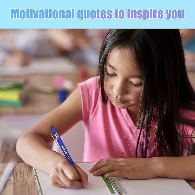 Greengines 10 Pcs Inspirational Pens Bulk, Motivational Ballpoint Pen with Stylus Tip Funny Ink Pens in Bulk Inspirational Gifts for Women Coworkers Office Supplies Black Ink…