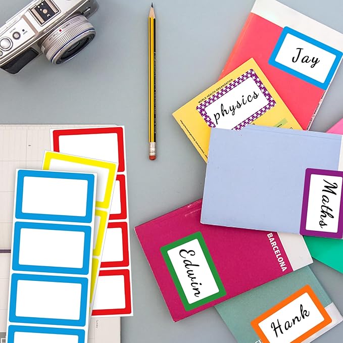Yeachlaing Removable Name Tags, 3 1/2" x 2 1/4", 6 Colors 120 Waterproof Name Badges for Office,School,Classroom and Home