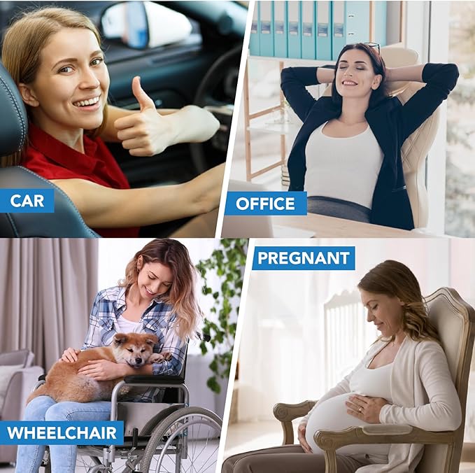 Lofty Aim Lumbar Support Pillow for Car, Memory Foam Lumbar Pillow for Lower Back Pain Relief - Back Cushion for Driving, Chair Support for Car-Office Chair, Wheelchair - Gray