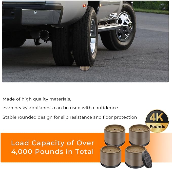 Furniture Risers Bed Risers Heavy Duty 1 inch, 2 inch, 3 inch, 4 inch Round Adjustable Bed Lifts Riser for Desk Legs Table Couch Sofa Chair Refrigerator Washing Machine (1 Inch, Brown, 12 Pack )