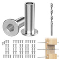 Steel DN Mate 100 Pack Stainless Steel Protector Sleeves for 1/8" Wire Rope, Cable Railing Hardware for Deck/Cable Railing System, T316 Marine Grade, Cable Sleeves Come with a Drill Bit DE100