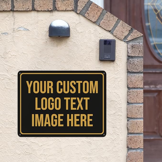 Custom Metal Sign - Personalized With Text, Photo, Logo - Indoor/Outdoor Use - 12"x16"