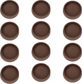 VOCOMO 2X2 Round Rubber Caster Cups, Non Slip Furniture Pads, Anti-Slip Gripper, Anti Skid Furniture Feet, Anti Slide Floor Protector for Bed Couch Table Chair Stoppers (Brown, 12 Pack)