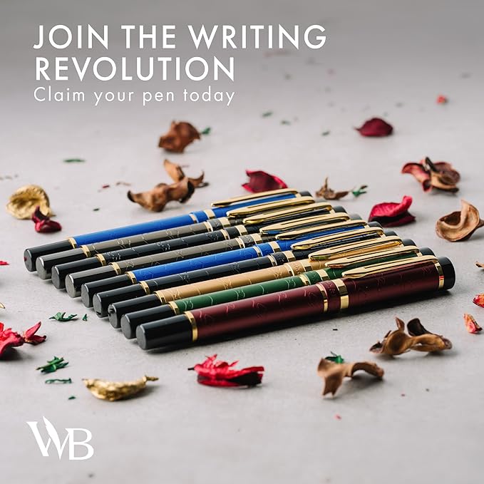 Wordsworth & Black Primori Fountain Pen Set [Green Gold]; Medium Nib, Gift Case, 24 Ink Cartridges, Refill Converter, Manual; Journaling, Calligraphy, Smooth Writing Pens; Left and Right Handed