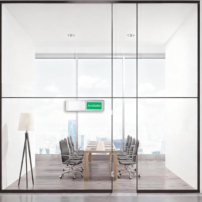 In Session or Available Door Sign, Sliding Privacy Indicator for Home Office Studio Restroom Conference Hotel Hospital, 7 x 2 Inch Room Status Display