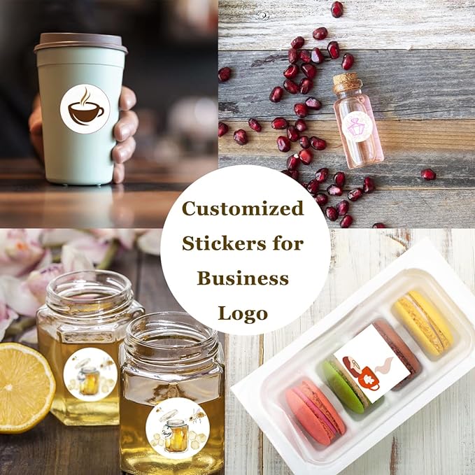 100-500 Pcs Custom Stickers Personalized Stickers Customized Labels with Any Design Image Logo Text for Business Logo Thank You Labels,1/2/3/4 inch Custom Stickers(Square)