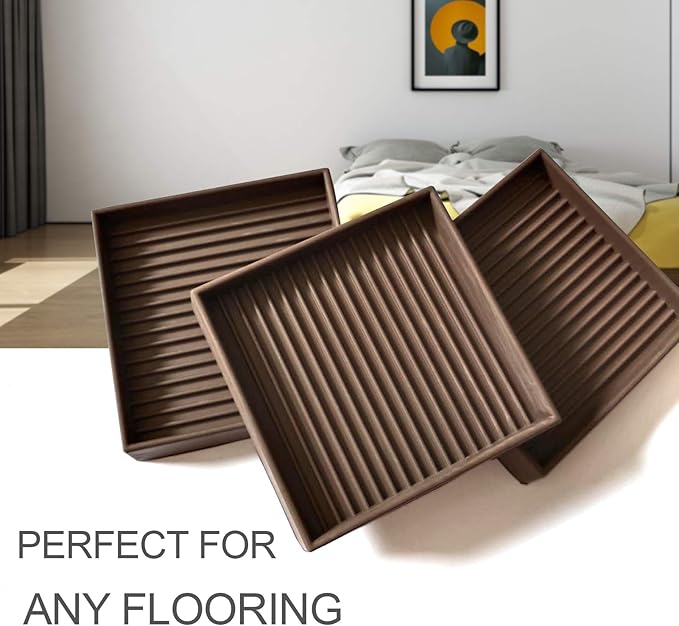 Yelanon Furniture Coasters,4 Pcs 3” Furniture Caster Cups - Non Slip Pads Hardwood Floors - Non Skid Furniture Grippers, Rubber Furniture Feet, Anti Slide Floor Protector for Bed Couch Stoppers