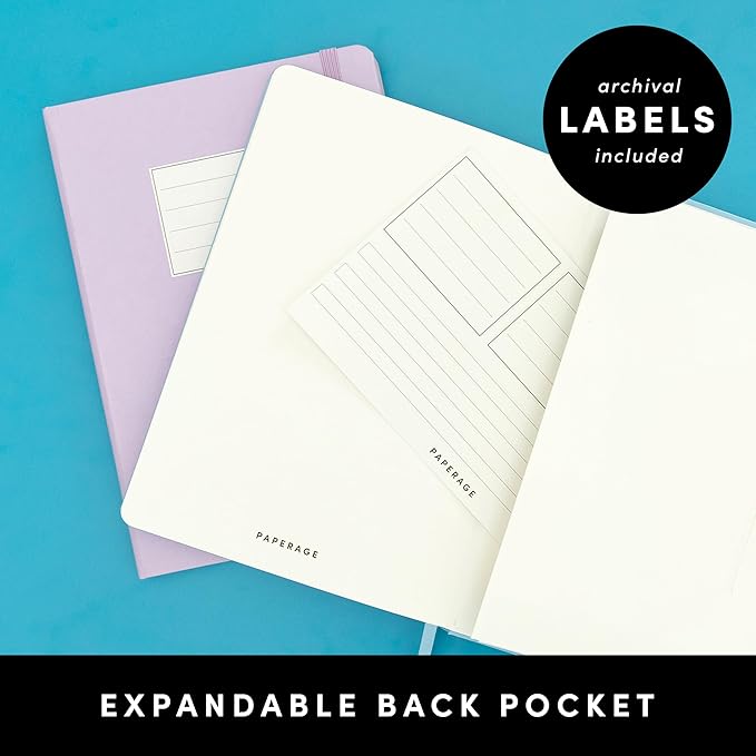 PAPERAGE Dotted Journal Notebook, (Sage Green), 160 Pages, Medium 5.6 in x 8 in - 100 GSM Thick Paper – Hardcover Journaling Notebook for Work, School & Bullet Journaling