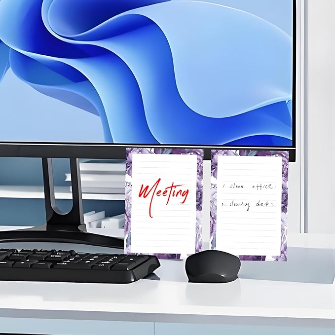 SXboxing Sticky Notes 4X6 Inches, 2 Pack Large Cute Self-Stick Pads, Bright Funny Memo Pads Easy to Stick for Home, Office Cute Purple Flowers