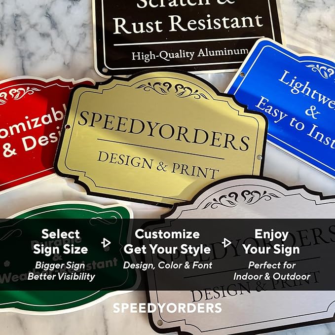 Custom Decorative Outdoor Metal Sign - Personalized Aluminum Driveway Sign, Waterproof, Made in USA - Design 2 Forest Green 12x8 In