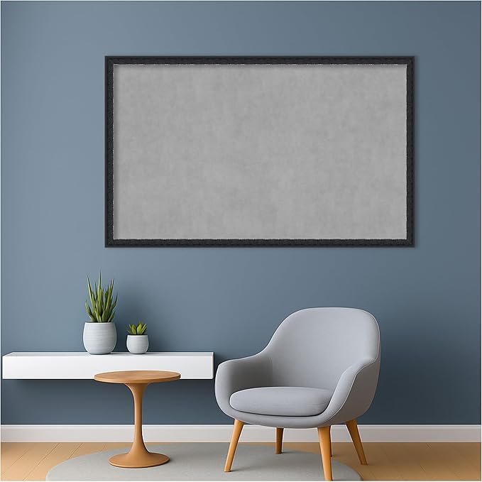 Amanti Art Black Framed Magnetic Board 26x42 Large Vision Board for use with Magnets, 100% Metal Sheet to Display Items as Office Decor or for Home Organization in mudroom, Kitchen or Kids Room