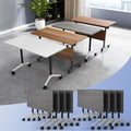 Conference Table Flip Top Mobile Conference Room Tables,Folding Conference Table with Wheels,Large Meeting Training Seminar Table Saving Space for Office Classroom(8C,55.1'')