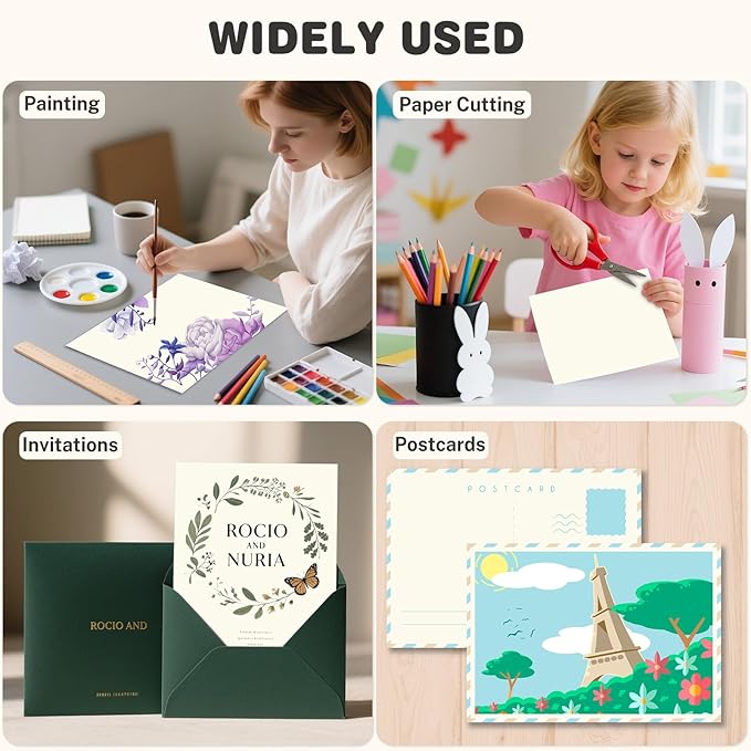 Cream Cardstock 8.5 X 11, 40 Sheets Card Stock, 75lb/ 200gsm Copy Paper, Cardstock Printer Paper For Art, Drawing, Invitations, DIY Cards, Craft, Construction, School & Office Supplies