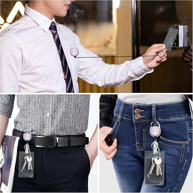 Cute Axolotls Lanyards for Id Badges, Retractable ID Badge Holder with Detachable Lanyard, Fashionable Badge Reel Heavy Duty with 360 Degrees Rotate Carabiner Clip, Nurse Teacher Office Gifts