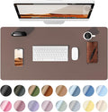 YSAGi Leather Desk Protector, Office Mat, Large Mouse Mat, Non-Slip PU Leather Blotter, Laptop Desk, Waterproof Writing Pad for Office and Home (Chocolate, 35.4" x 17")