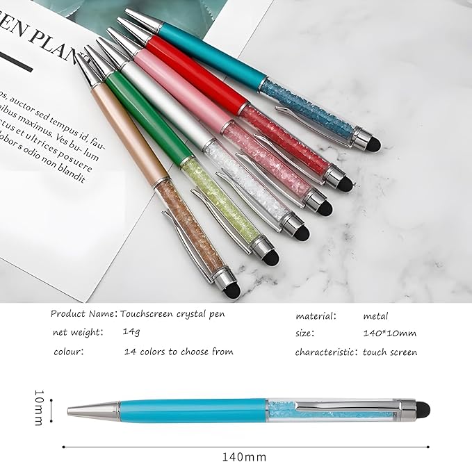 Yucold Customized Pens with Name/Logo - Touch Screen Stylus Ballpoint Pen, Perfect for Weddings, Business & Personalized Gifts (Peacock Green,500)