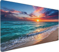Gaming Mouse Pad,Large Mouse Pads for Desk,Non-Slip Rubber Base Extended Mousepad,XXL Keyboard Mouse Mat,Stitched Edges Computer Keyboard Desk Pad,35.4x15.8inch,Sunset Beach