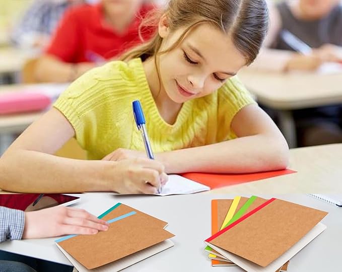 Zegrox 24 Pack A5 Kraft Notebooks, 60 Blank Pages Travel Journal Bulk, Soft Cover Notebooks for Women Girls Students, Making Plans Writing Memos Office School Supplies, 8.3 X 5.5 in