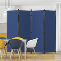 Kecreque Room Partitions and Dividers 4 Panel Portable Wall w/ 3 Wider Feet Folding Room Divider 6FT Privacy Wall Indoor as Dressing Screen for Apartment School Office Children's Separate Rooms,Blue