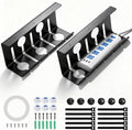 2 Pack Under Desk Cable Management Tray, 16.5" L x 4.7" W x 6.8" H, Wire Organizer for Power Strip, Tape Mount or Screw Mount, Easy Install Cord Raceway for Desk & Home