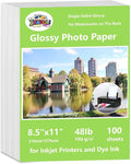 ZHADDLI Glossy Photo Paper 8.5 x11,Inkjet Photo Printer Paper, instant DryPicture Paper for Dly chip Bag, Flyers,Cards, Calendars andBrochures(180gsm/48lb)