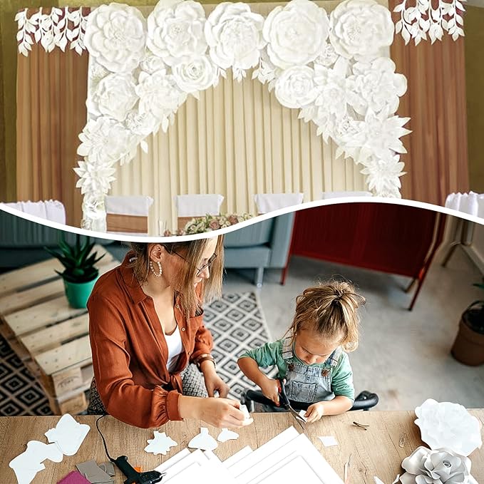 24 Sheets White Cardstock 8.5 x 11 Thick Paper, Goefun 80lb Card Stock Printer Paper for Invitations, Menus, Wedding, DIY Cards