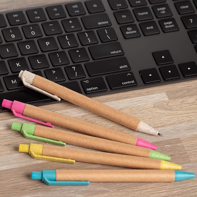 Simply Genius Bulk Retractable Ballpoint Pens - 100 Pack, 1 mm Tip, Black Ink, Multicolor Barrels - Smooth Writing & Comfortable Grip for Office, School & Home