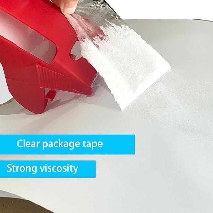 WELSTIK 18 Pack Clear Packing Tape Refills with 1 Dispenser, Heavy Duty Packaging Tape for Shipping and Moving, 2.4Mil 2 Inch x 60 Yard