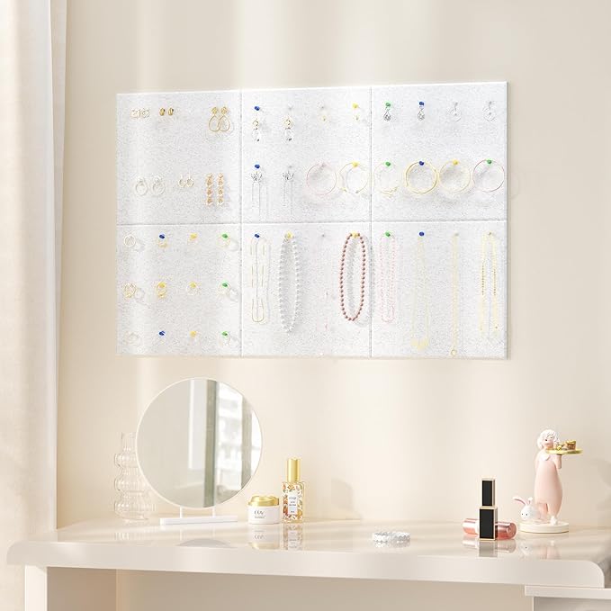 Neatsure Large Cork Board for Wall, 36" x 24" Bulletin Board with Pushpins, 6 Panels Felt Tiles Tack Push Pin Board for Office, Silver Gray