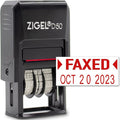 ZIGEL D50 Date Stamp with FAXED - Self Inking Date Stamp - Red