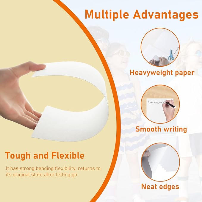 Guakicae 150 Sheets White Cardstock 5 x 7 Certificate Paper, 300gsm/110lb Heavyweight Flat Card Stock Printer Paper for Wedding Invitations, Thank You Cards, Business Cards, DIY Card Making, Menus