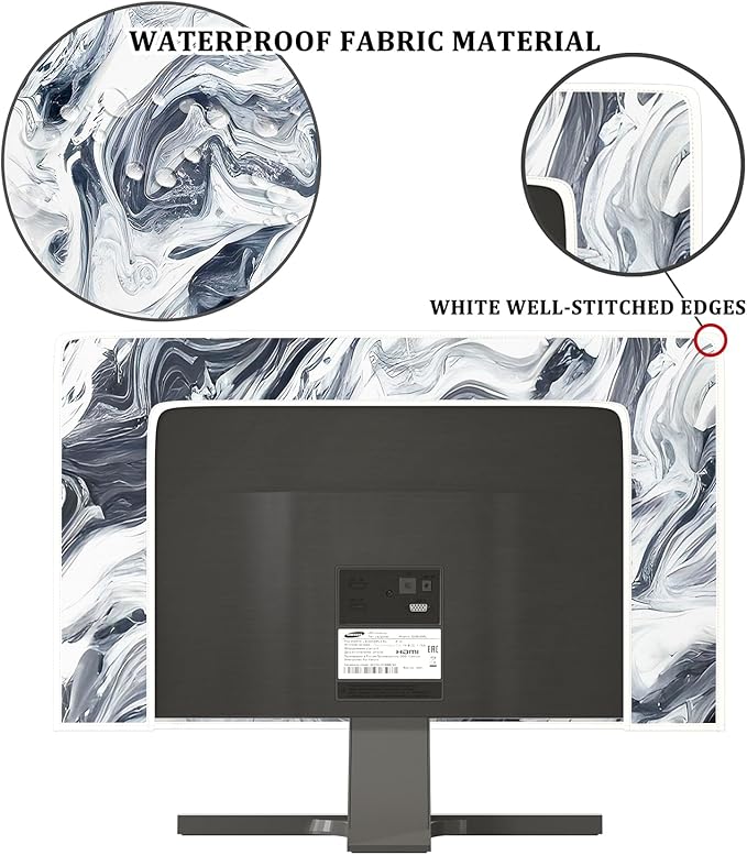 Baocicco Abstract Gray Marble Waterproof 65 Inch Television Cover Anti-Static Dustproof Protective Television Covers for TV Screen Abstract Modern TV Dust Cover for Home LED LCD OLED TVs