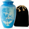 Modern Memorials Cremation Urn for Ashes - Large Urn for Man & Women - 200 Cubic Inches - Includes Velvet Storage Bag - Dove Style