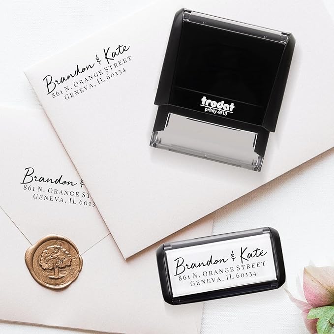 Self Inking Modern Address Stamps | Custom Return Address Stamper (Brandon, Xtra Large)