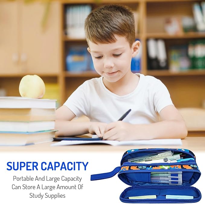 Fitvc Large Pencil Case for Boys,Sports Boys Pencil Pouch for Kids Teens School,Large Capacity Pen Box Marker Organizer for School