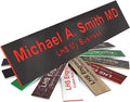 Engraved Name Plates for Door Sign Personalized Black Plastic Plaque with Red Letters - Made in USA 2x6 B19