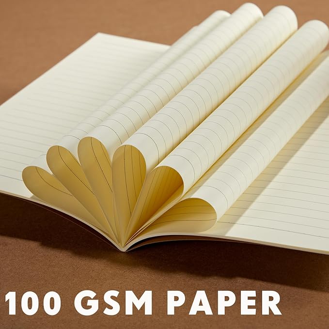 Mimorou 100 Pcs Journals Notebooks Bulk - Kraft Softcover A5 Small Notebooks 5.5 Inch x 8.3 Inch Notepads with 60 Page 30 Sheet for Writing Sketch Travel Office Supplies(Brown, Navy,Lined)