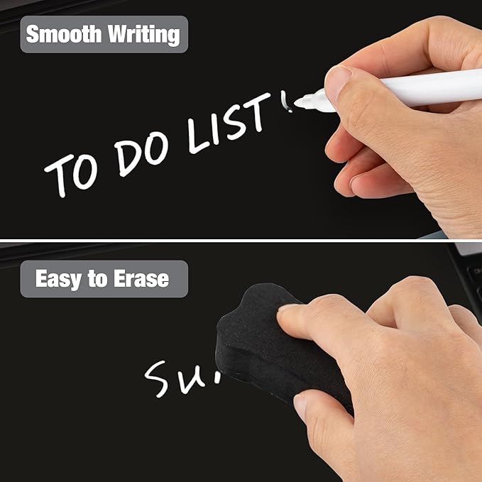 Small Glass Desktop Whiteboard 11.8×7”, Dry Erase Note Memo Board, Desk Organizer with Storage for Desk, Office, School Supplies, Black, 2026