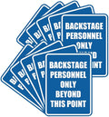 Portrait Round Backstage Personnel Only Beyond This Point Door or Wall Sign Easy Installation | Music | Concert | Festivals Sign (Blue) - Small (10 Pack)