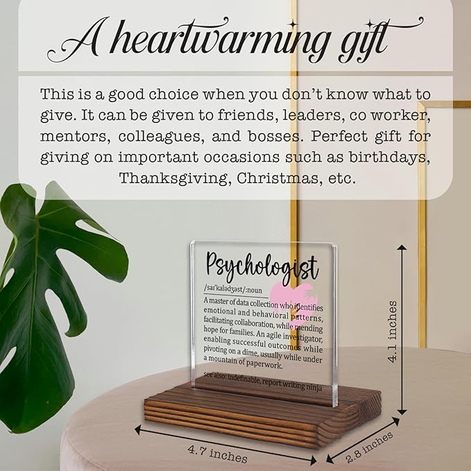 Psychologist Gifts, Appreciation Desk Sign for Mental Health Professionals, Funny Office Plaque for Behavioral Experts, Therapist Thank You Decor PA047