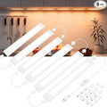 maylit Under Cabinet Lighting Plug in, 6Pcs 14 Inch Linkable Ultra Bright LED Light Bars, Renter Friendly Lamp, Wired 110V 120V Indoor Lights for Kitchen Cabinet, Counter, Workbench, Shelf, Warm White