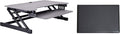 Rocelco 37.5" Height Adjustable Standing Desk Converter with Anti Fatigue Mat Bundle - Slide Out Retractable Keyboard Tray - Sit Stand Dual Monitor Riser - Computer Workstation - Gray (R DADRG-MAFM)