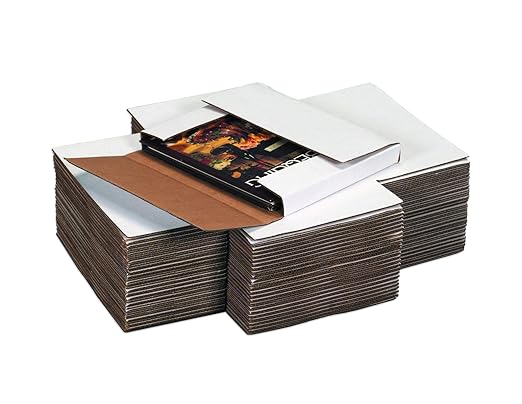 Tape Logic TLM1081 Easy-Fold Mailers, 10 1/4" x 8 1/4" x 1 1/4", White (Pack of 50)