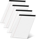 Roneky Legal Pads 5x8 Inch, 4 Pack, Narrow Ruled, 5x8 White Legal Pad, Mini Double-Sided Printing Notepad Perforated Note Pads 5x8 Lined Paper, Lined Writing Pads for Office Home School, 30 Sheet/Pad