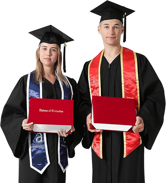 GraduationMall 8.5"x11" Smooth Padded Diploma Cover Certificate Holder Red,6-Packs