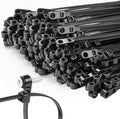 MasiStranth 1000 PCS 12 inch Black Zip Ties with Screw Hole 70lbs Mountable head Cable Ties Straps Multipurpose Heavy Duty Nylon Cable Zip Ties with Screw Mounting Hole
