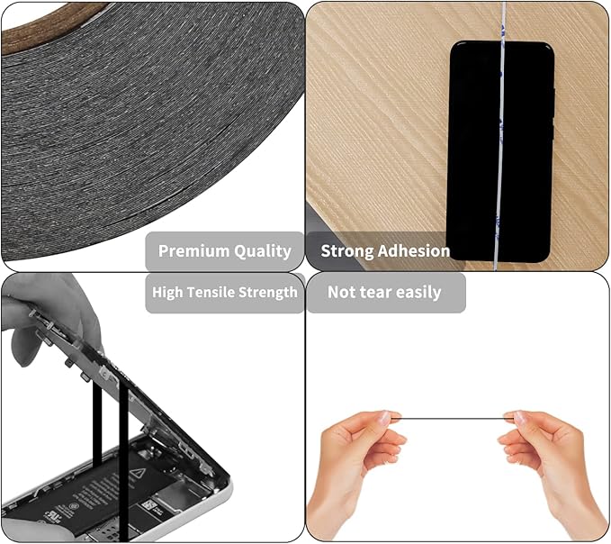 Kaisiking 5mm / 10mm x 50M Double Sided Adhesive Tape LCD Touch Screen Tape Phone Repair Tape with 1 Tweezers for Cell Phone, iPad, Tablets, Laptops, Camera, LCD Screen