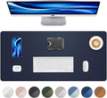 Non-Slip Desk Pad,Mouse Pad,Waterproof PVC Leather Desk Table Protector,Non-Slip PU Leather Desk Blotter, Easy Clean Laptop Desk Writing Mat for Office Work/Home/Decor(Midnight Blue, 24" x 13.7")